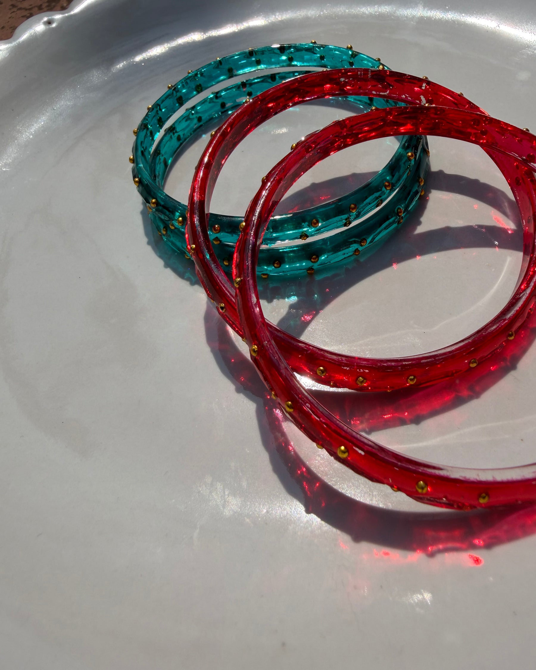 Arm Candy Red & Blue Bangle Set ACCESSORIES IKKIVI