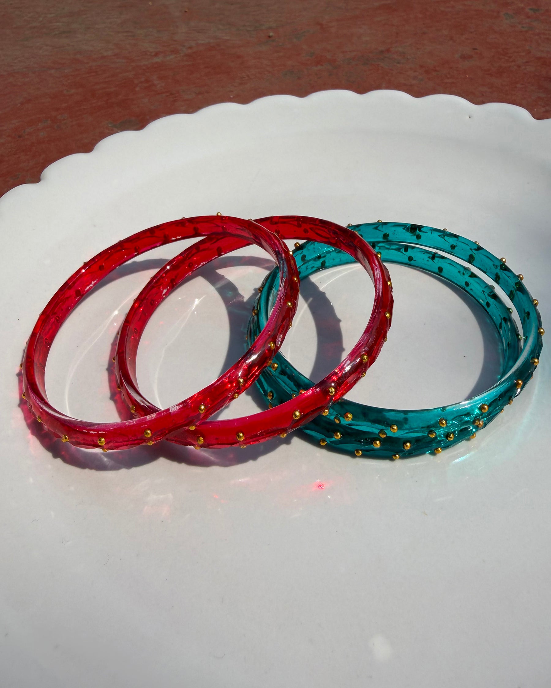 Arm Candy Red & Blue Bangle Set ACCESSORIES IKKIVI