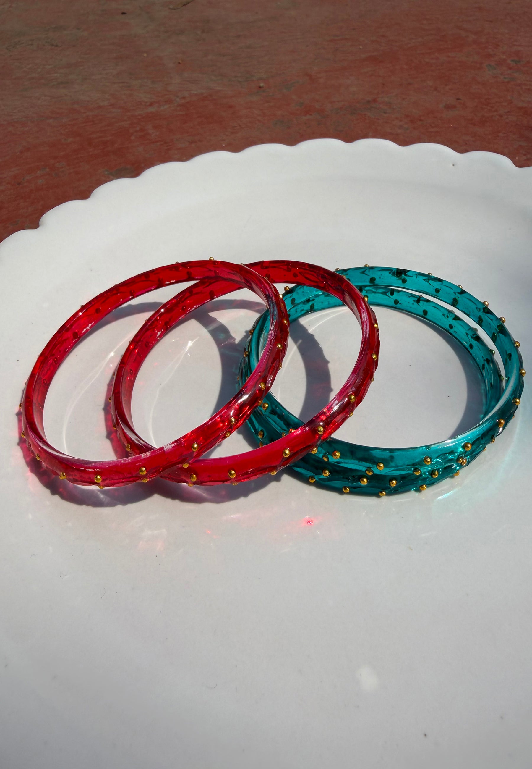 Arm Candy Red & Blue Bangle Set ACCESSORIES IKKIVI
