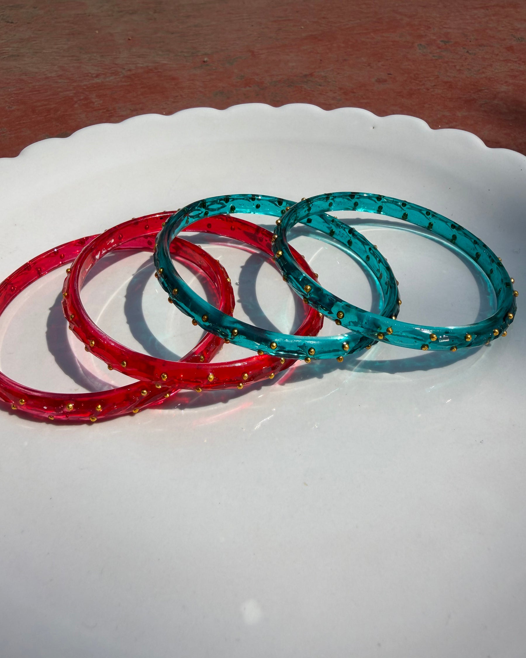 Arm Candy Red & Blue Bangle Set ACCESSORIES IKKIVI