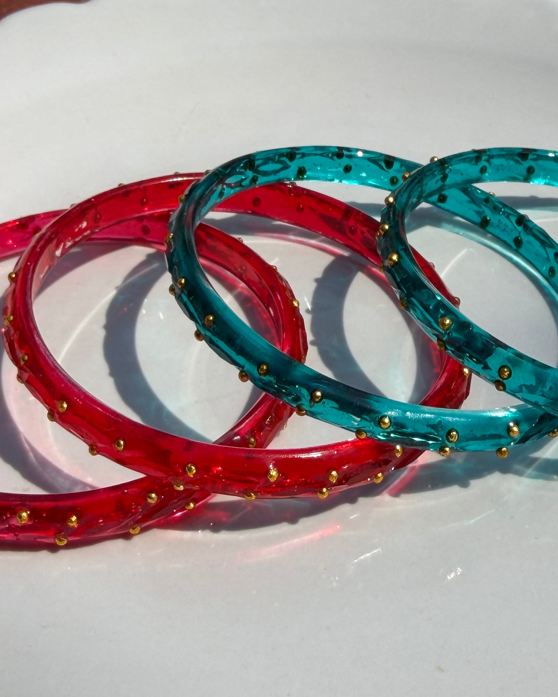 Arm Candy Red & Blue Bangle Set ACCESSORIES IKKIVI