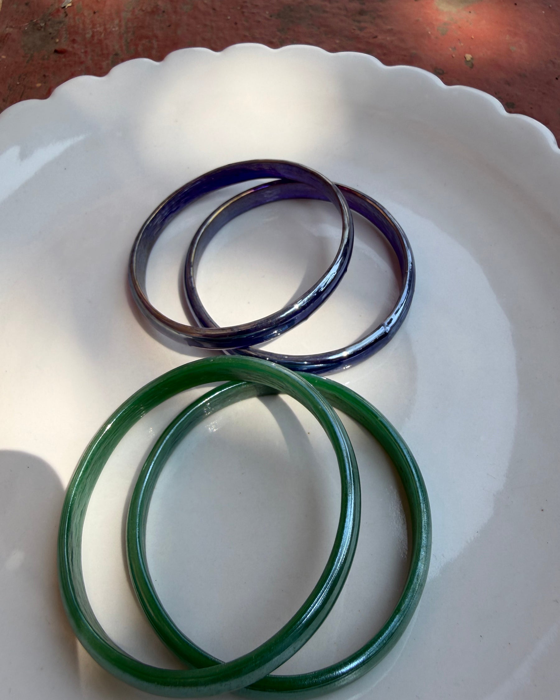 Candyman Green and Deep Blue Bangle Set ACCESSORIES IKKIVI