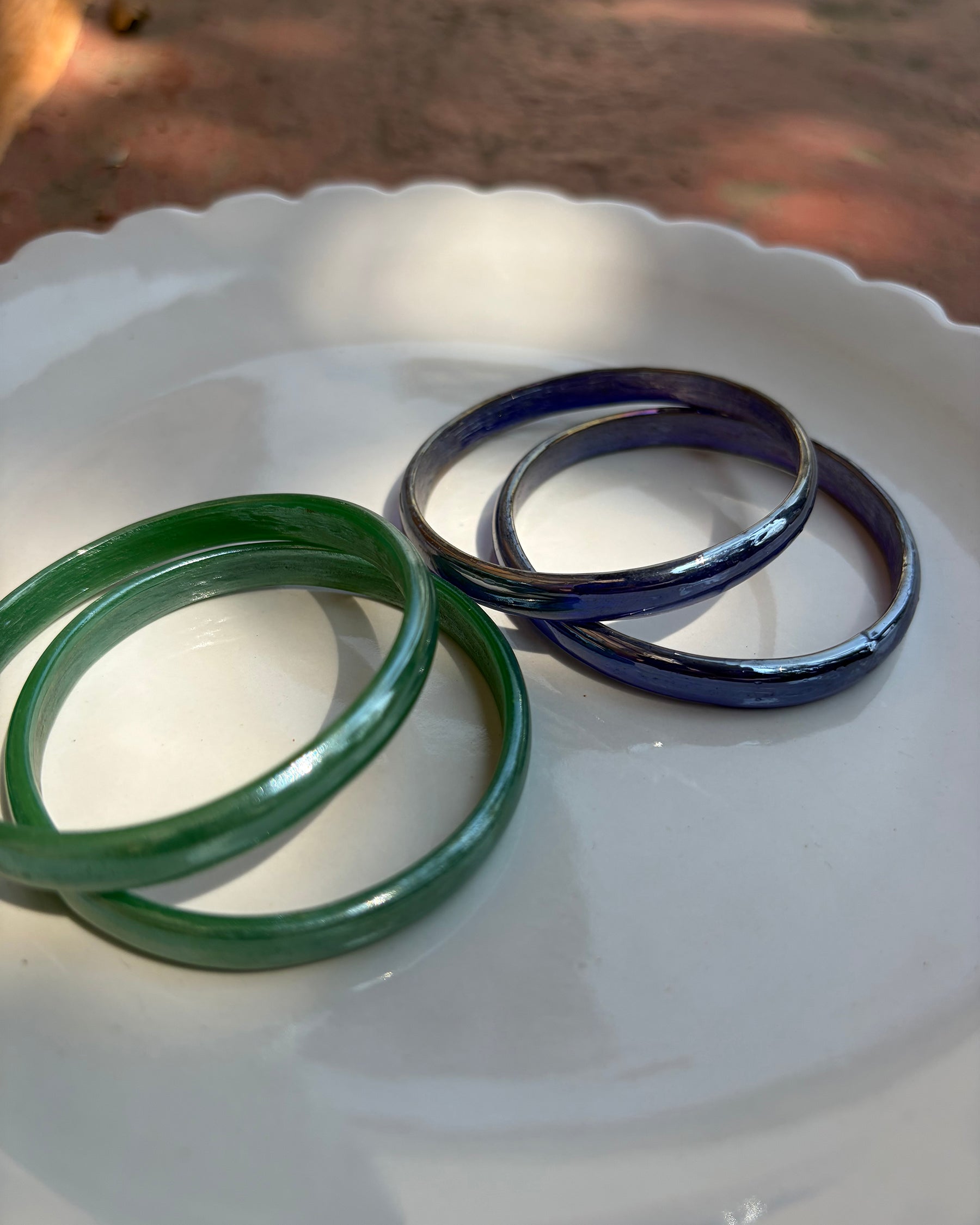 Candyman Green and Deep Blue Bangle Set ACCESSORIES IKKIVI