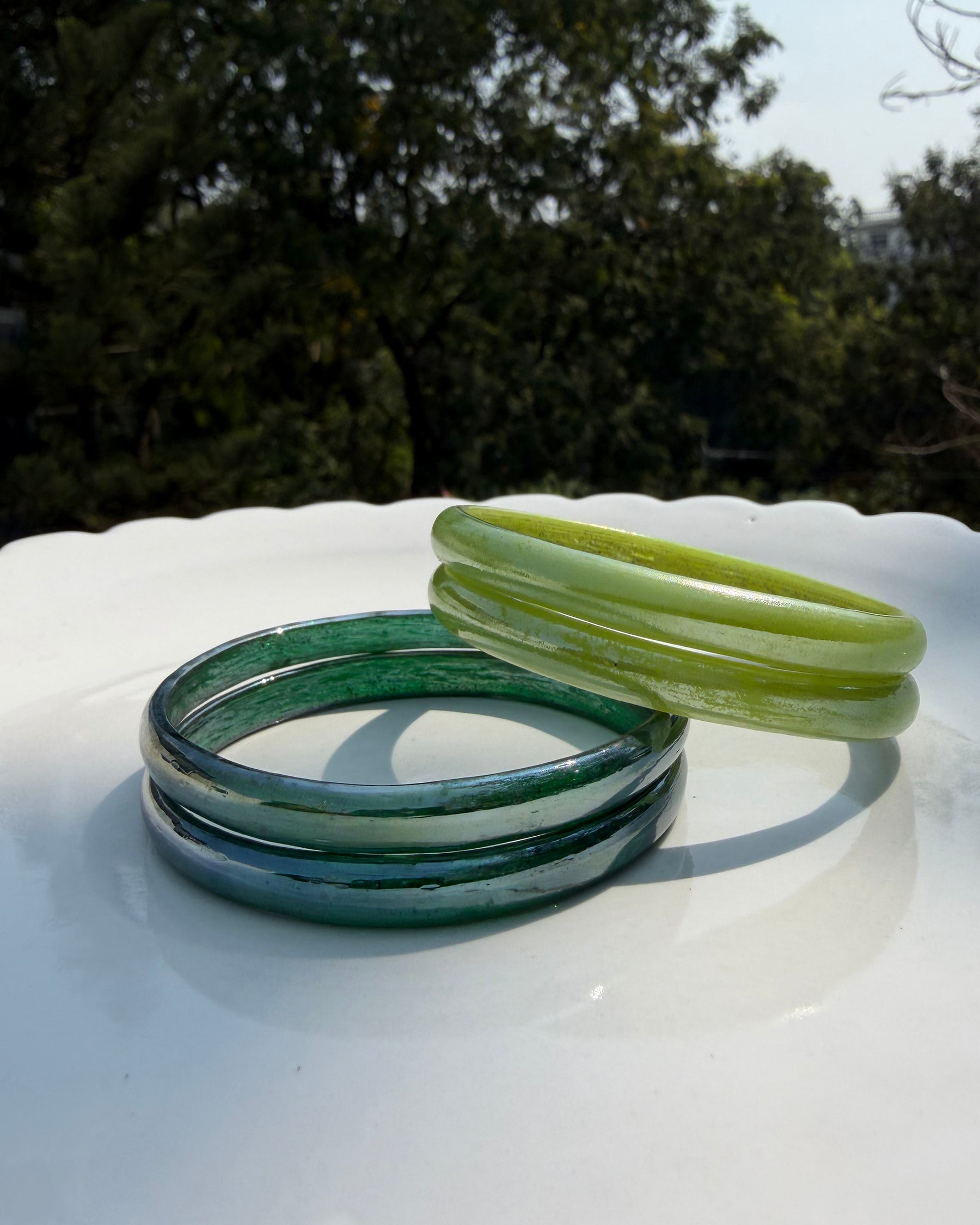 Candyman Lime & Dark Green Bangle Set ACCESSORIES IKKIVI