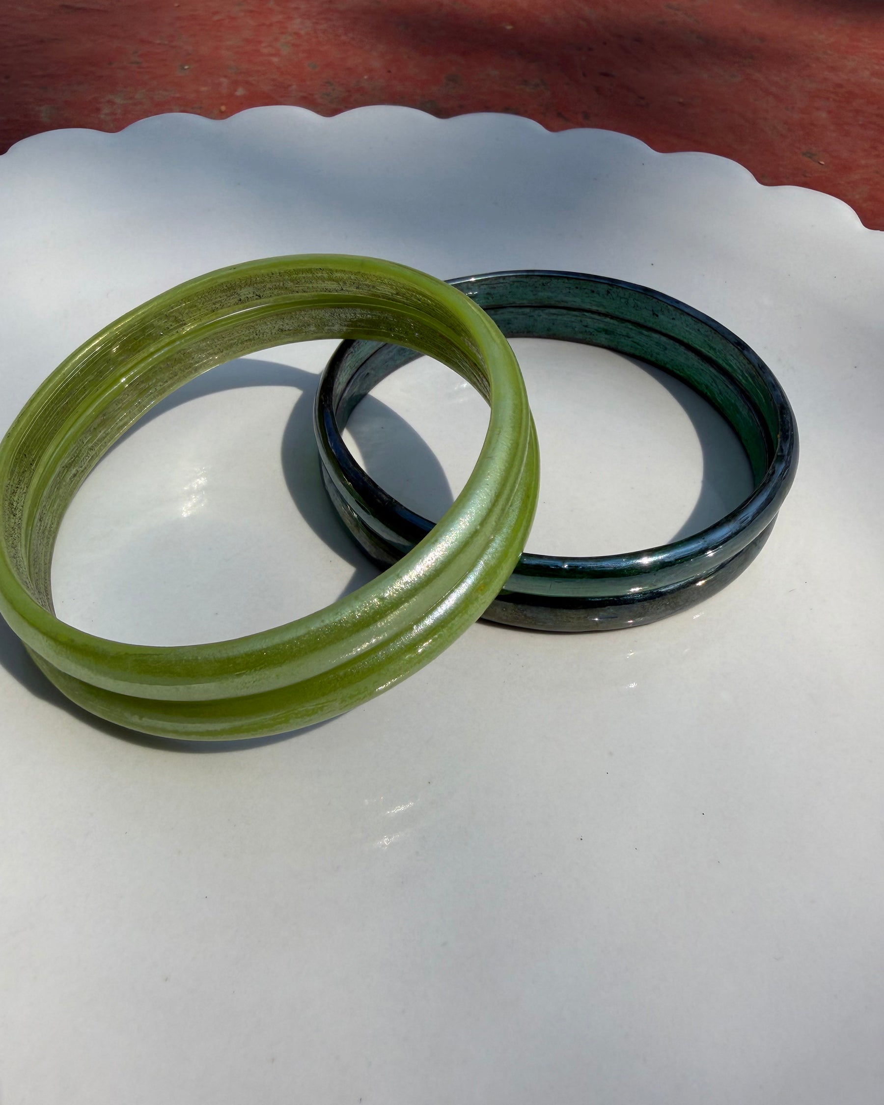 Candyman Lime & Dark Green Bangle Set ACCESSORIES IKKIVI