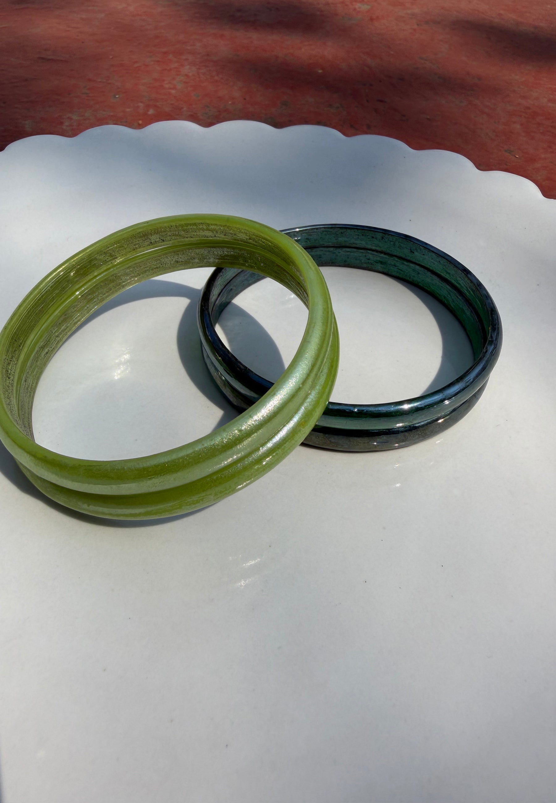 Candyman Lime & Dark Green Bangle Set ACCESSORIES IKKIVI