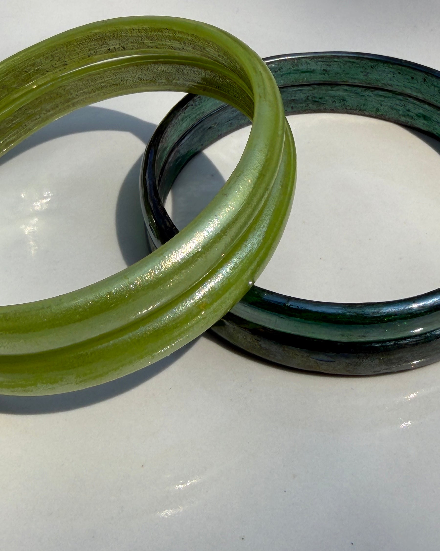 Candyman Lime & Dark Green Bangle Set ACCESSORIES IKKIVI