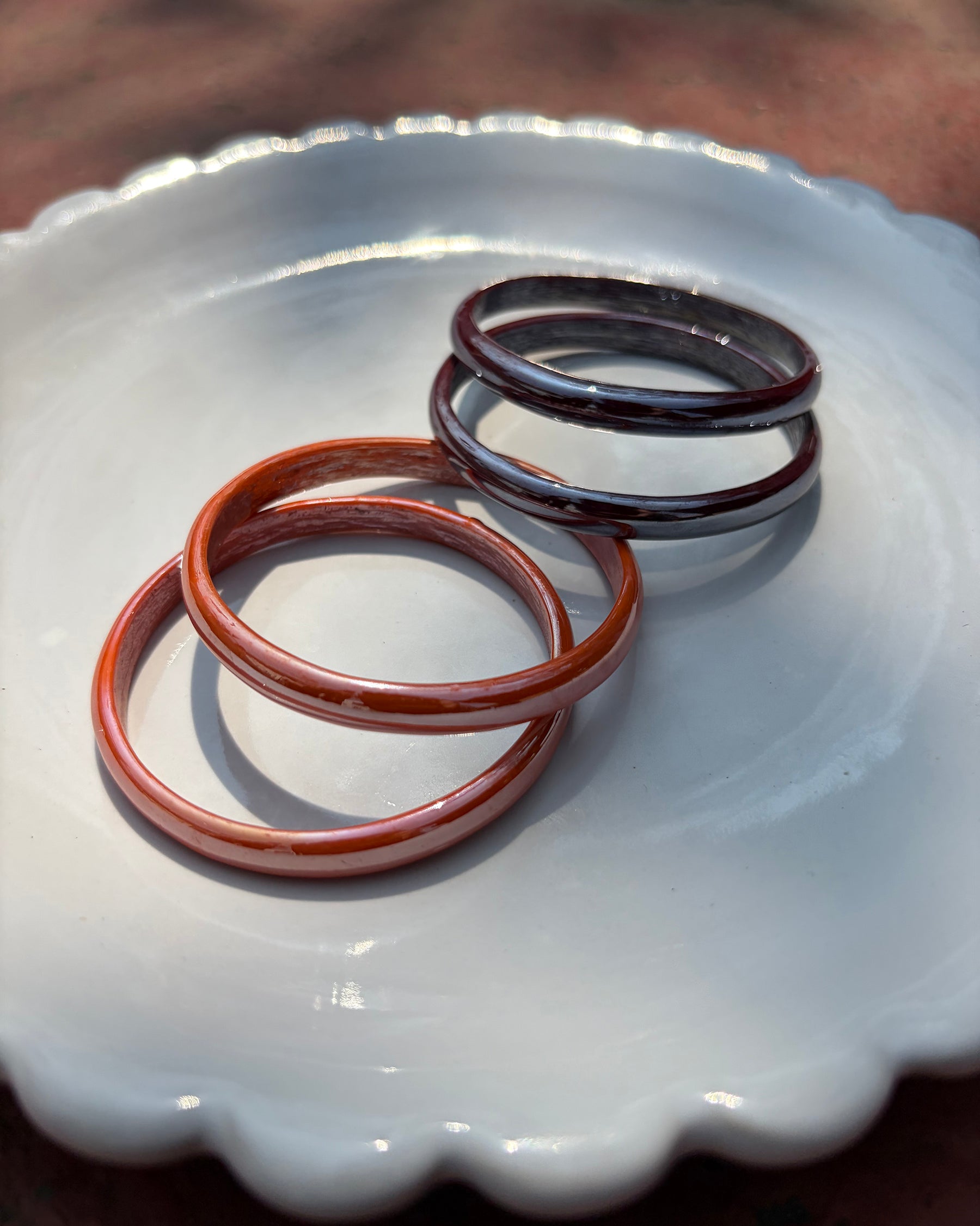 Candyman Orange & Brown Bangle Set ACCESSORIES IKKIVI