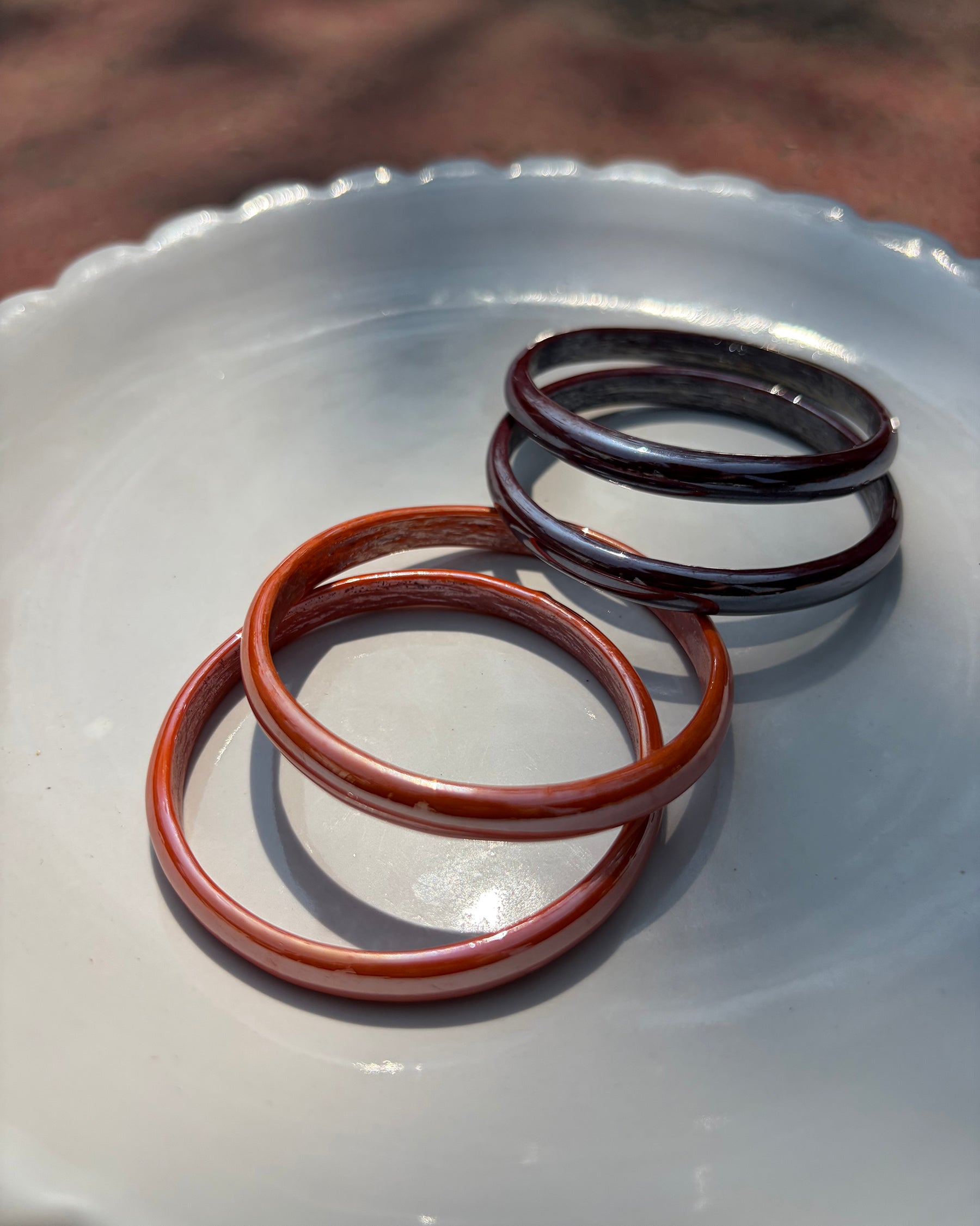 Candyman Orange & Brown Bangle Set ACCESSORIES IKKIVI
