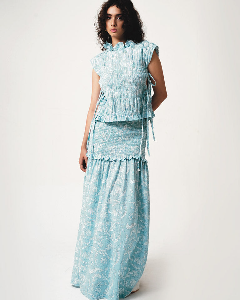 Leia Blue Skirt BOTTOMS IKKIVI