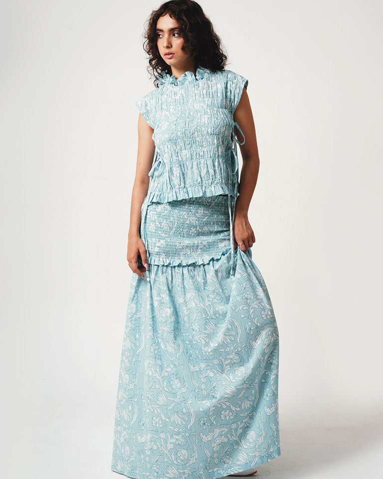 Leia Blue Skirt BOTTOMS IKKIVI