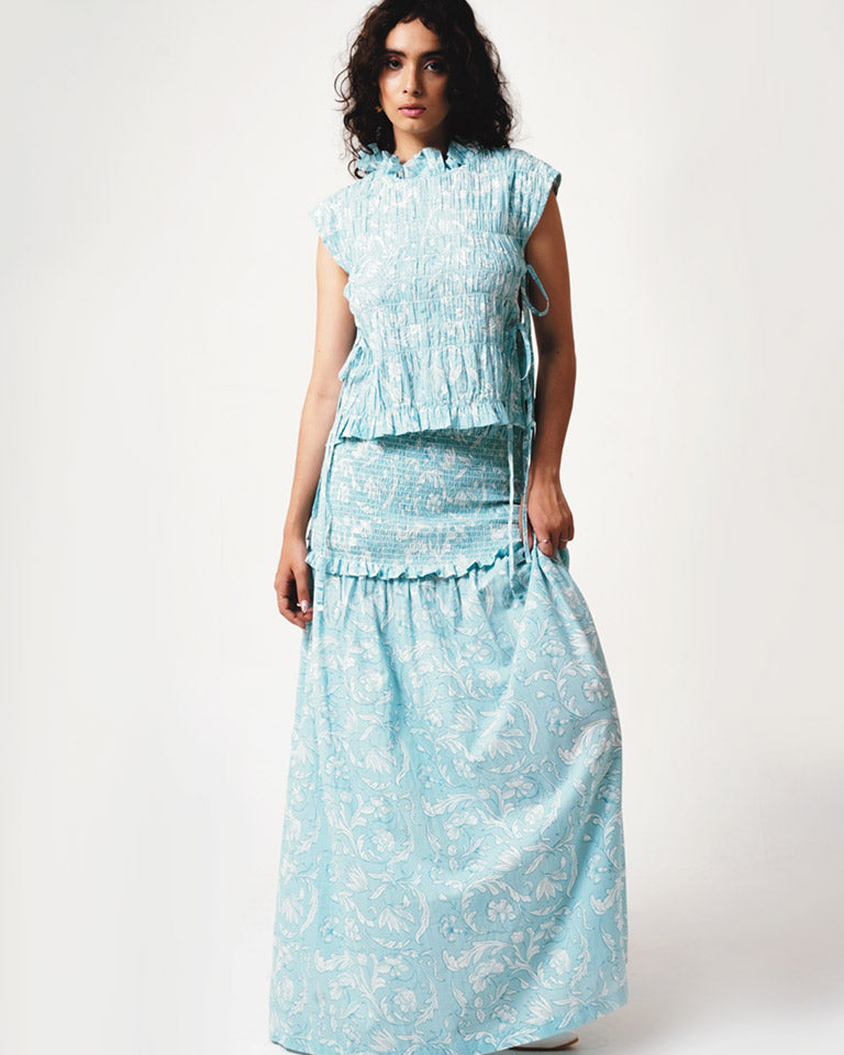 Leia Blue Skirt BOTTOMS IKKIVI