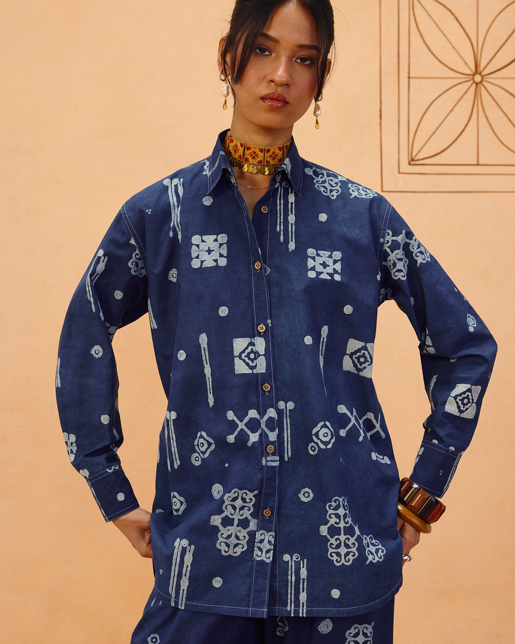 Indigo Patterns Organic Cotton Shirt TOPS SUI