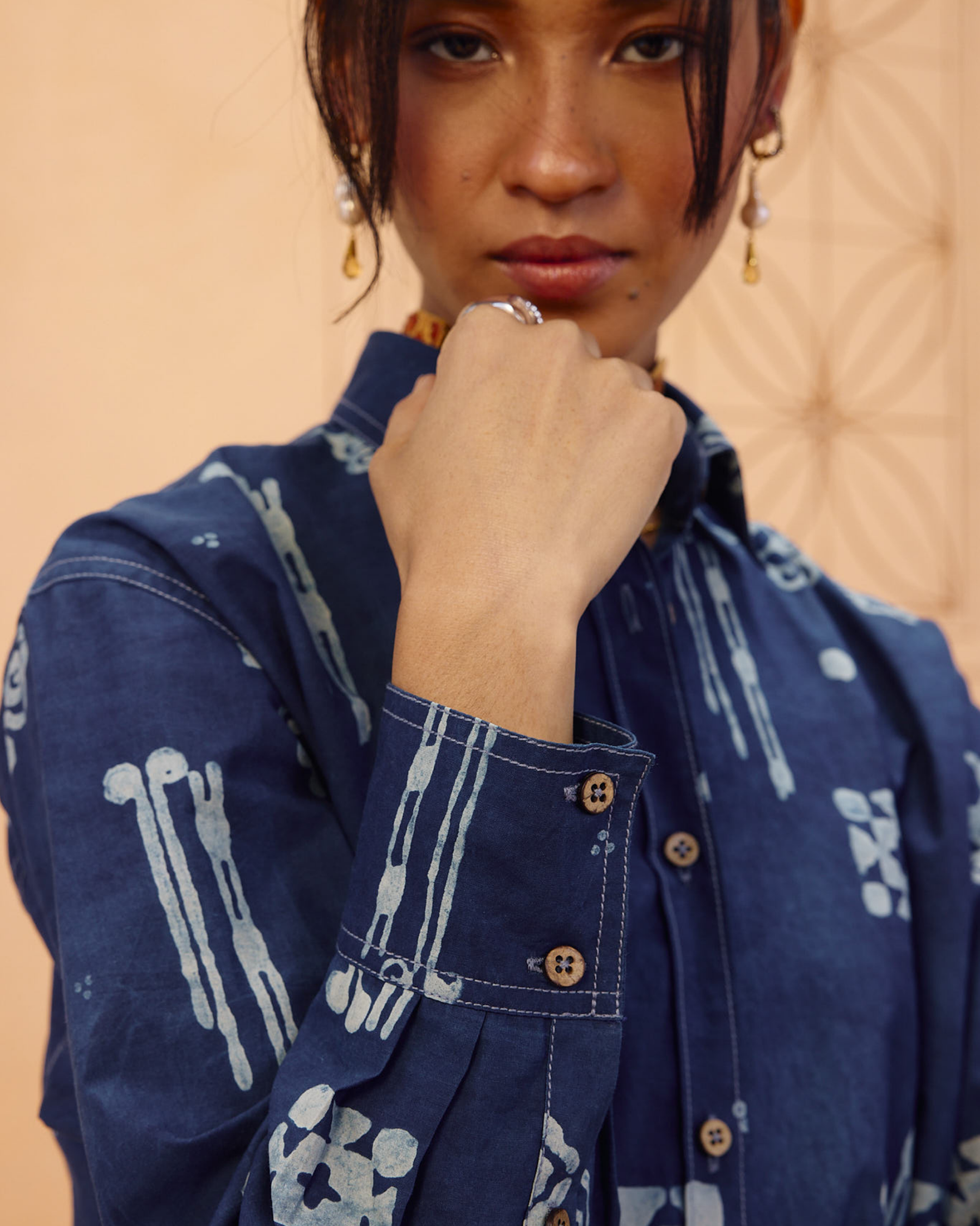 Indigo Patterns Organic Cotton Shirt TOPS SUI