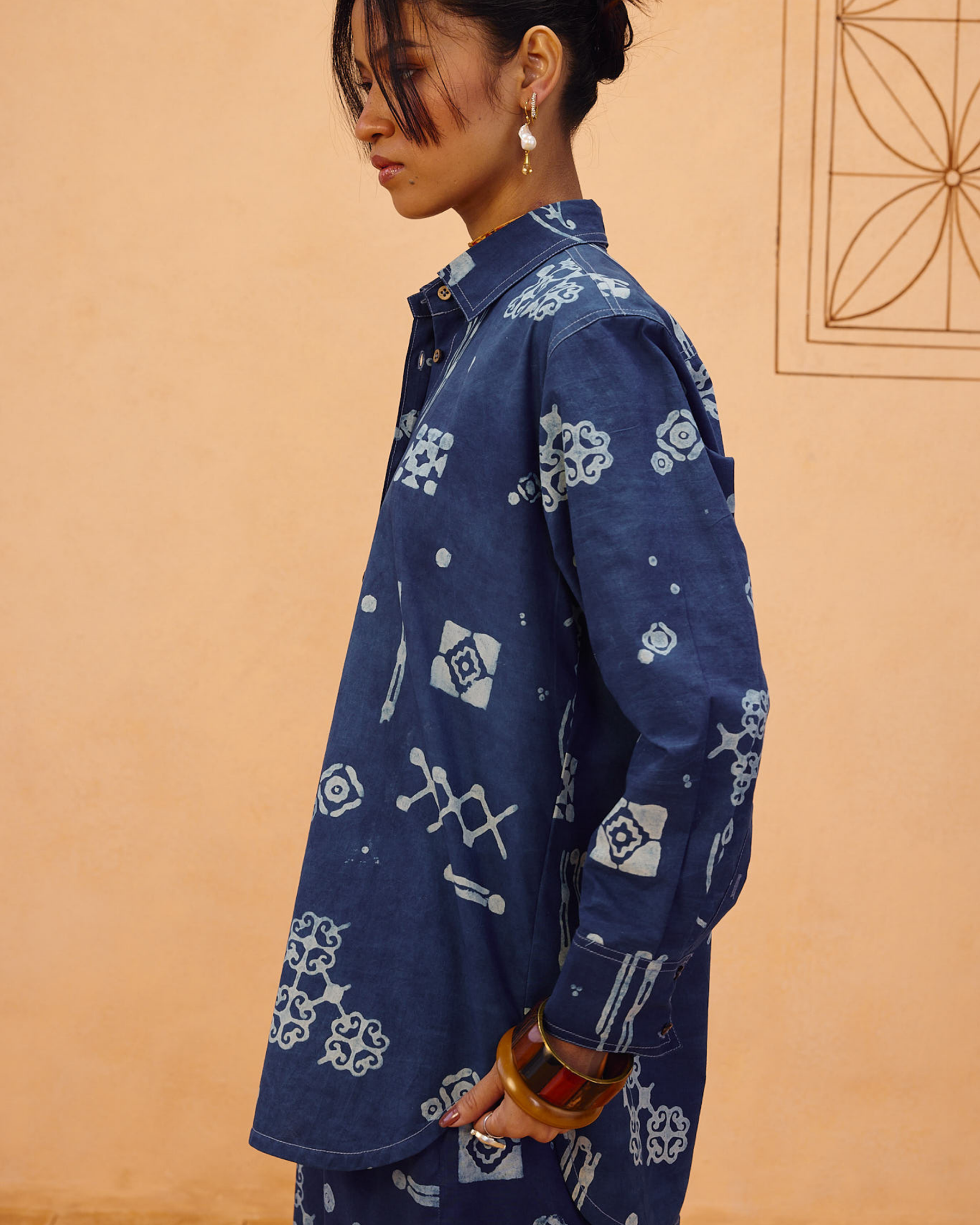 Indigo Patterns Organic Cotton Shirt TOPS SUI