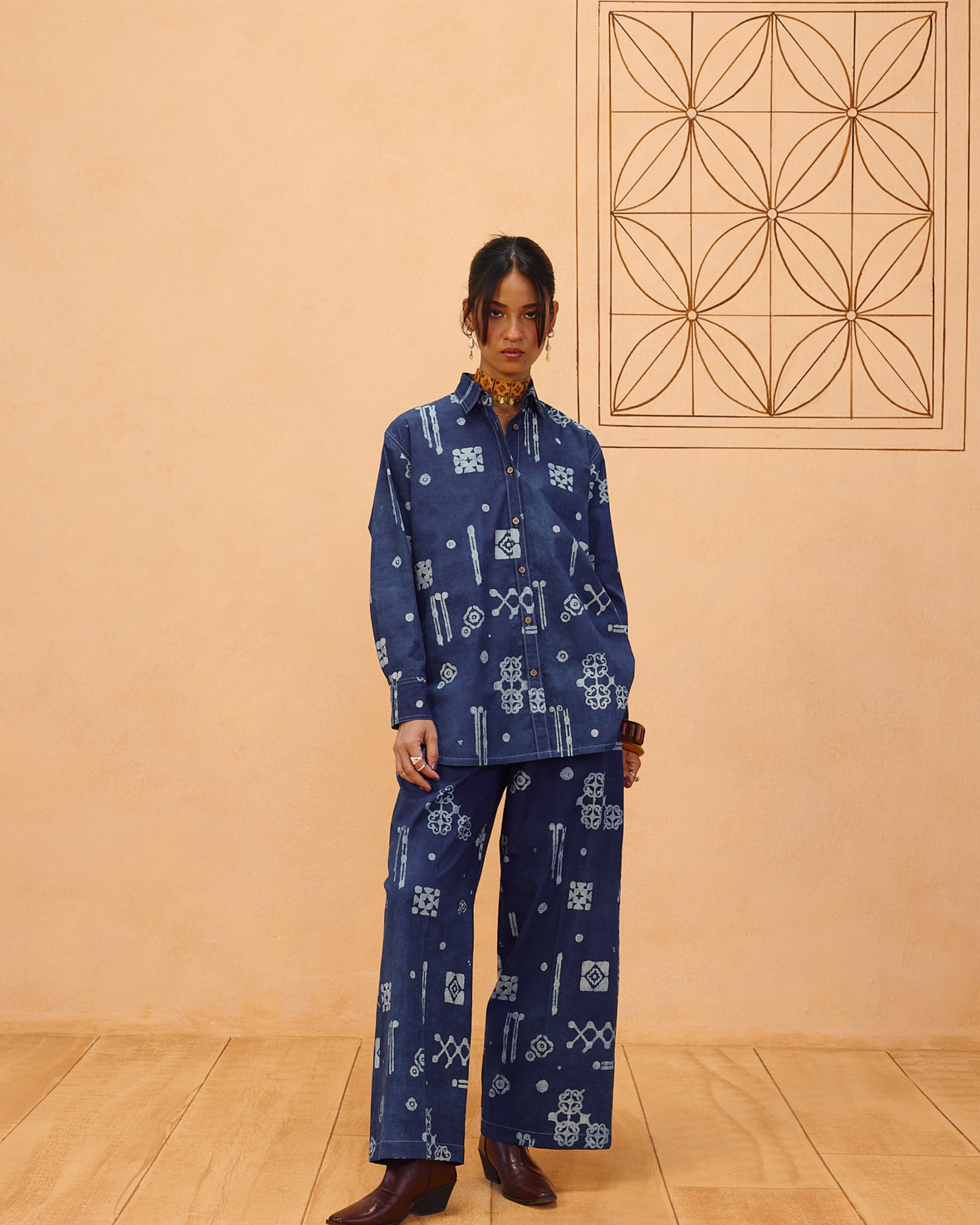 Indigo Patterns Organic Cotton Shirt TOPS SUI