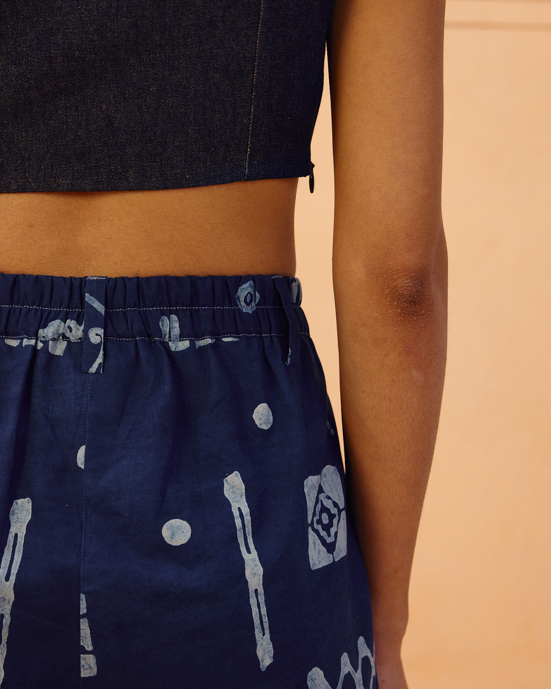 Indigo Patterns Organic Cotton Trousers BOTTOMS SUI