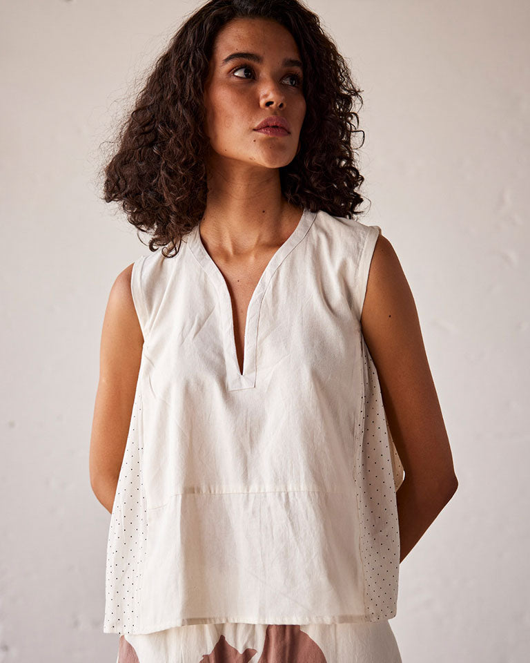 Ivory Bloom Blouse TOPS KHARA KAPAS