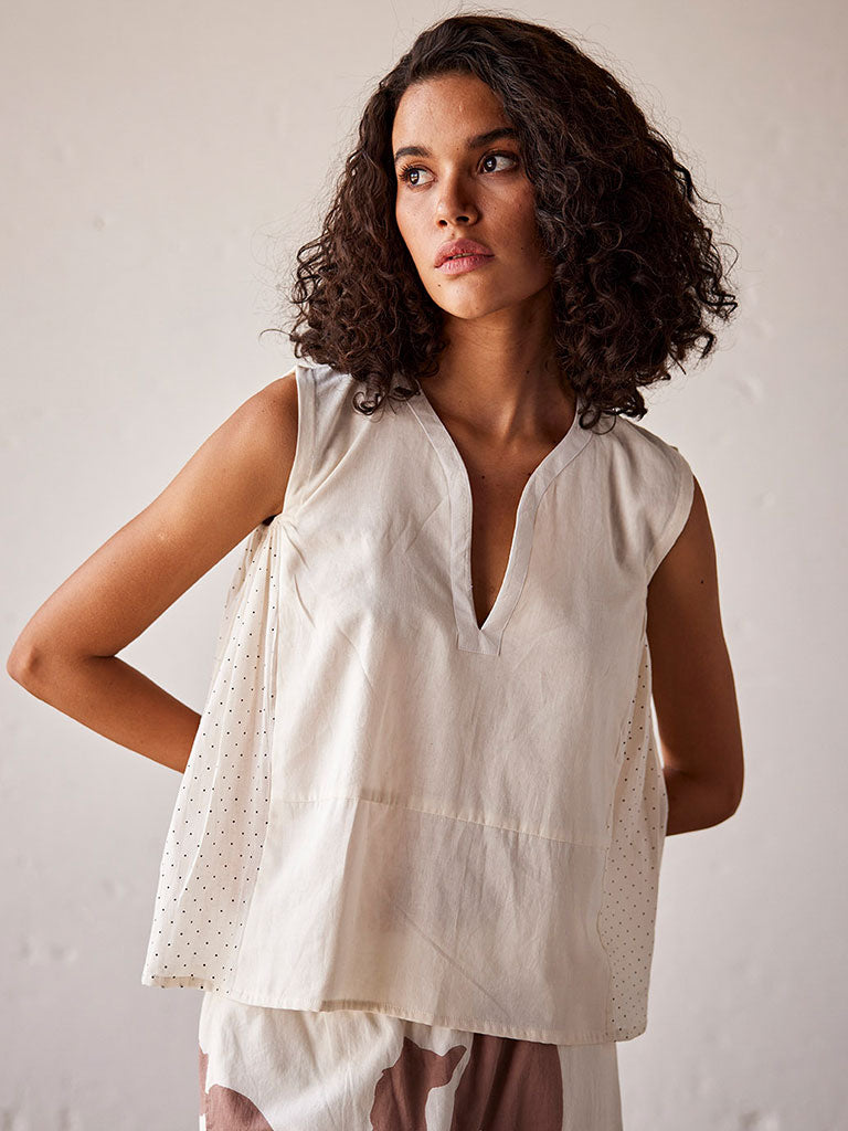 Ivory Bloom Blouse TOPS KHARA KAPAS