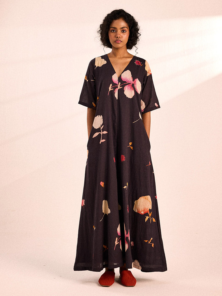 Charcoal Gardens Jumpsuit JUMPSUITS KHARA KAPAS