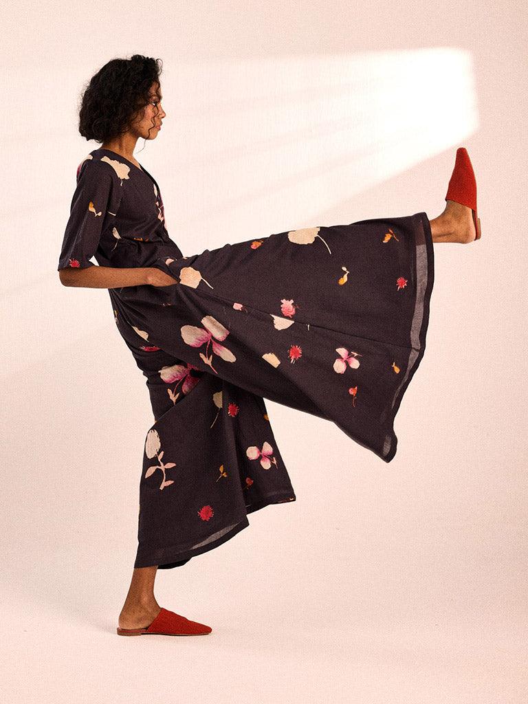 Charcoal Gardens Jumpsuit JUMPSUITS KHARA KAPAS