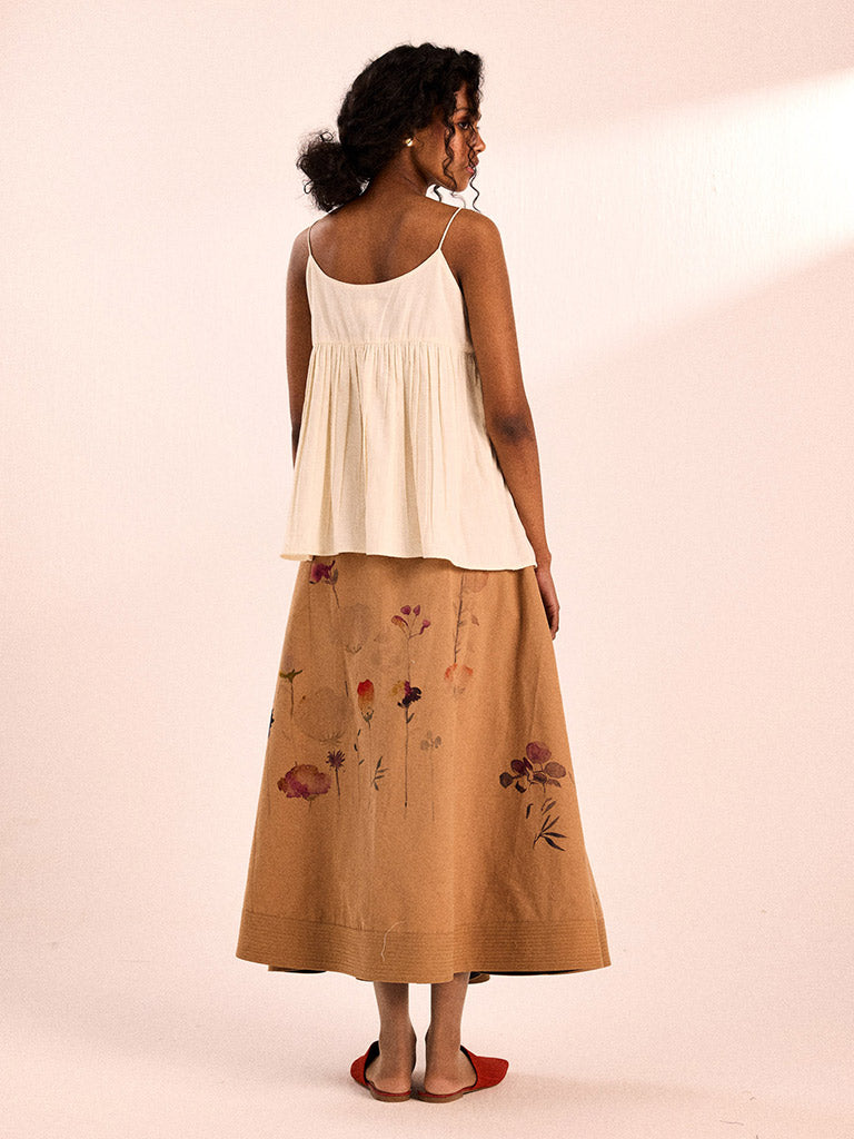 Floral Mocha Skirt BOTTOMS KHARA KAPAS