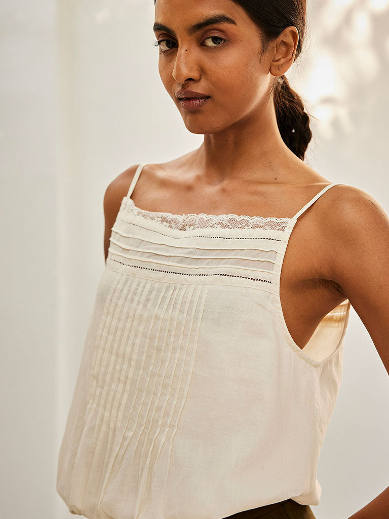 Eggshell Lace Blouse TOPS KHARA KAPAS