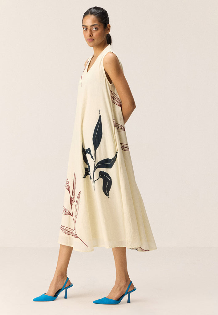 White Magnolia Midi Dress DRESSES KHARA KAPAS