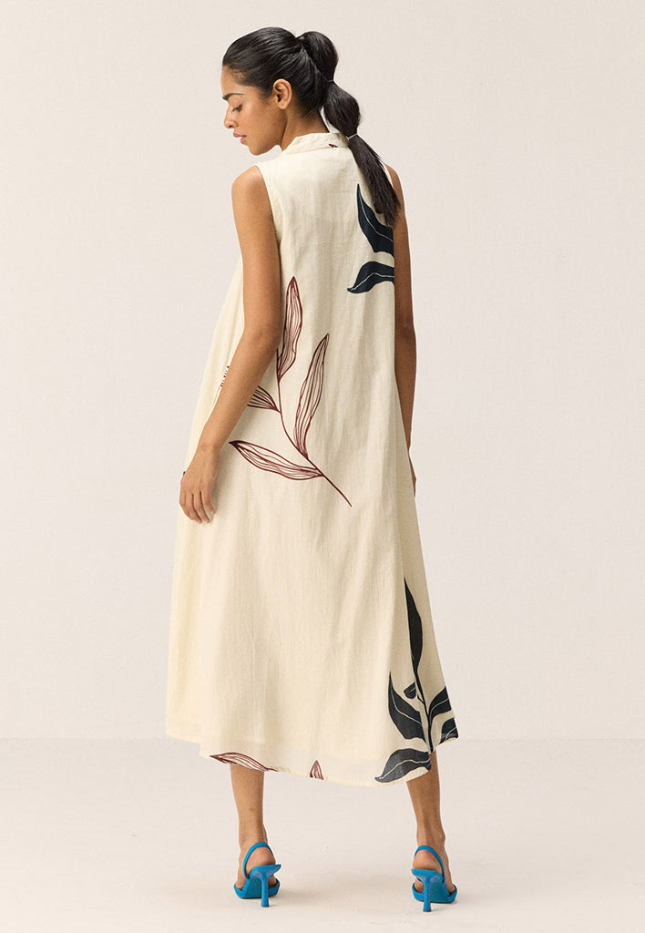 White Magnolia Midi Dress DRESSES KHARA KAPAS