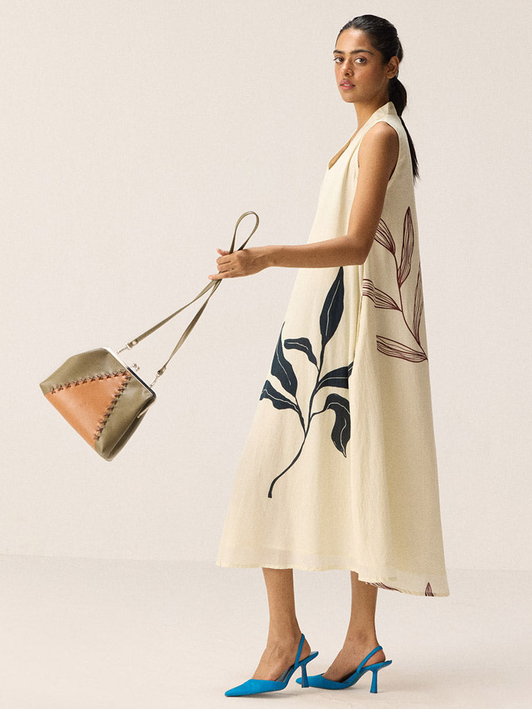 White Magnolia Midi Dress DRESSES KHARA KAPAS