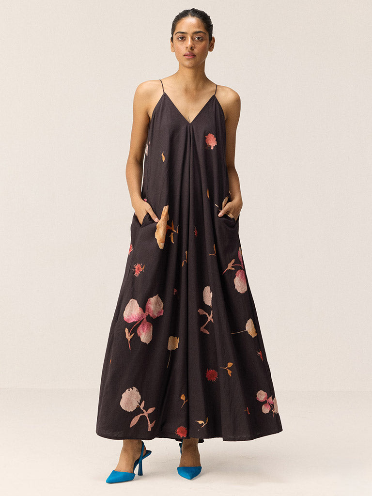 Black Tropicana Maxi Dress DRESSES KHARA KAPAS