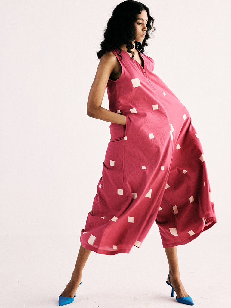 Pink Matrix Jumpsuit JUMPSUITS KHARA KAPAS