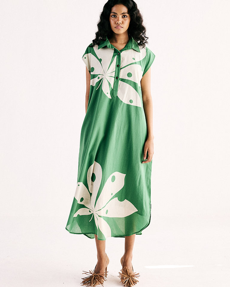 Maple Leaf Shirt Dress DRESSES KHARA KAPAS