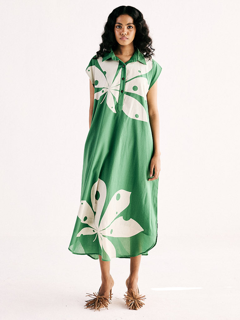 Maple Leaf Shirt Dress DRESSES KHARA KAPAS