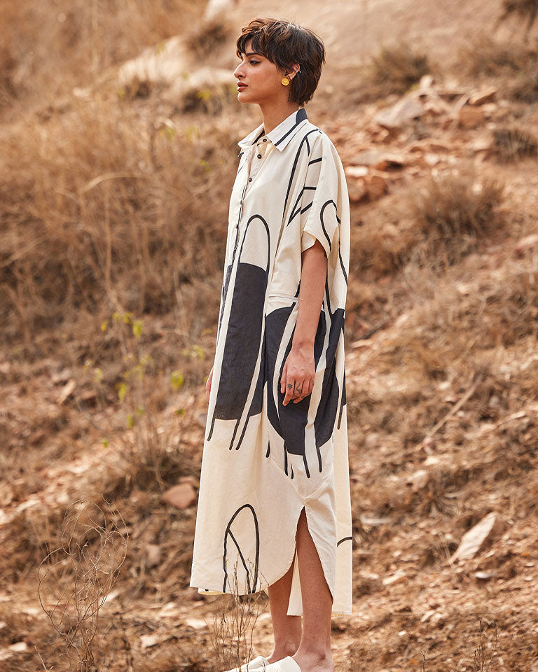 Agave Kaftan Dress DRESSES KHARA KAPAS