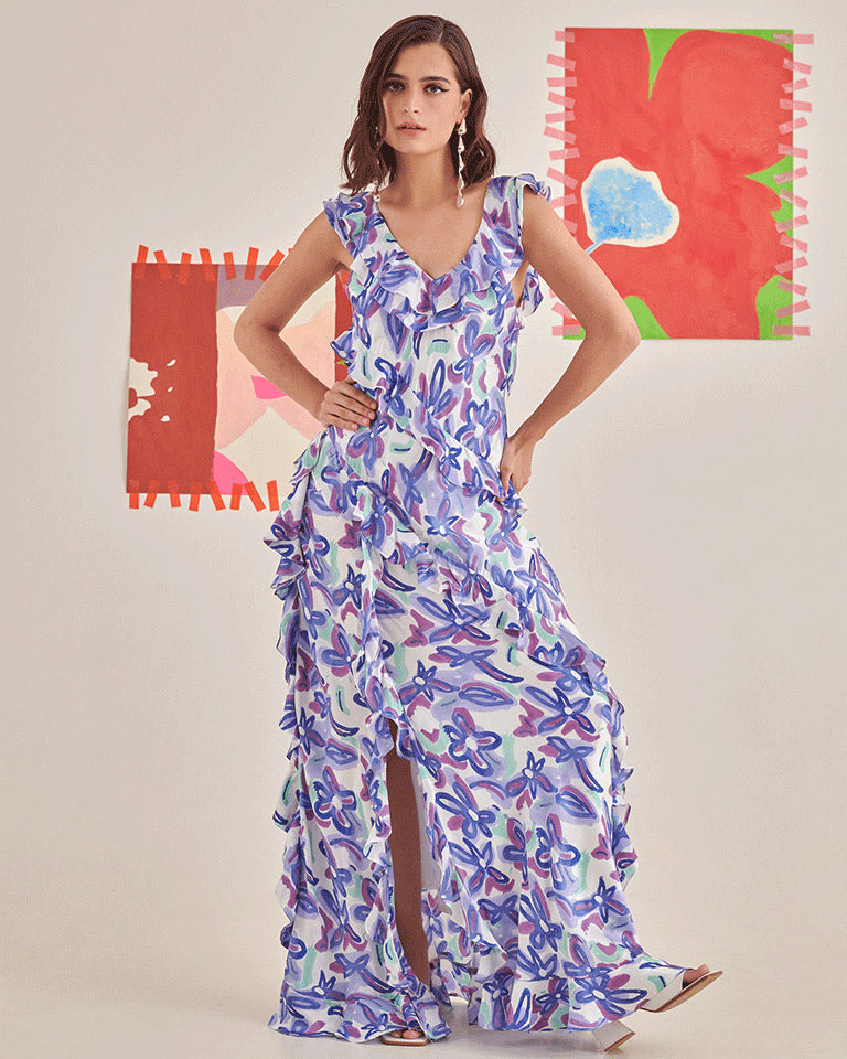 Dream Ruffled Maxi Dress DRESSES Khajoor