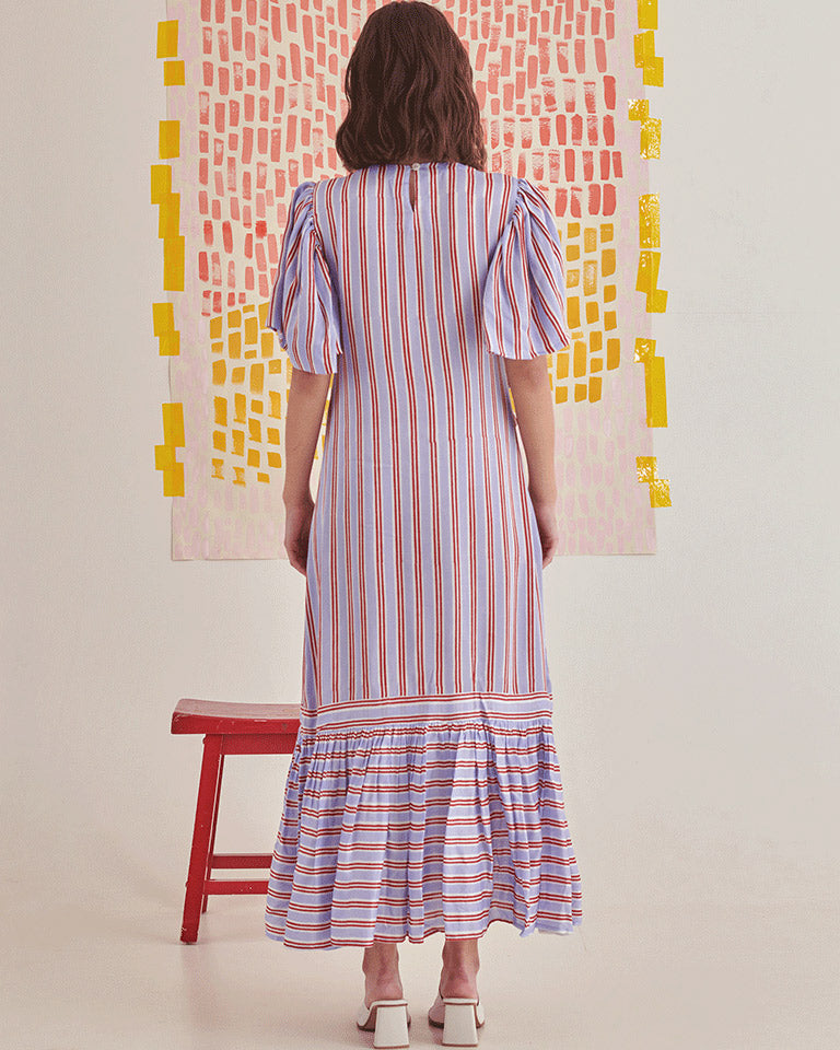 Big Bow Striper Dress DRESSES Khajoor