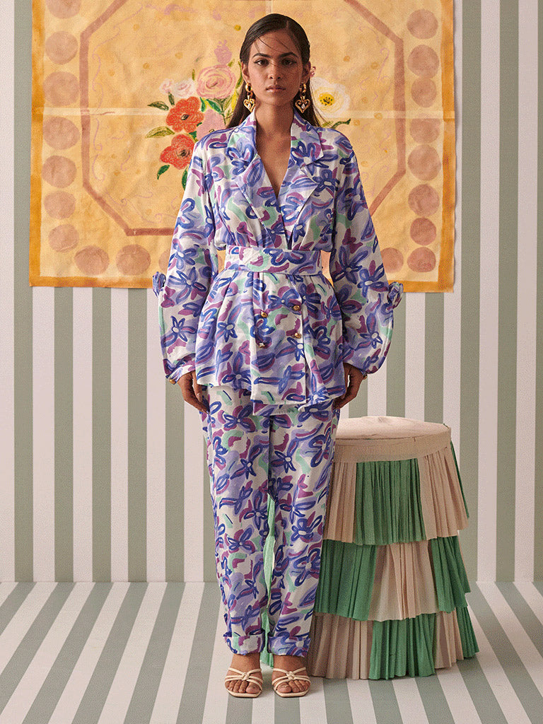 Abstract Gardenia Blazer Set SETS Khajoor