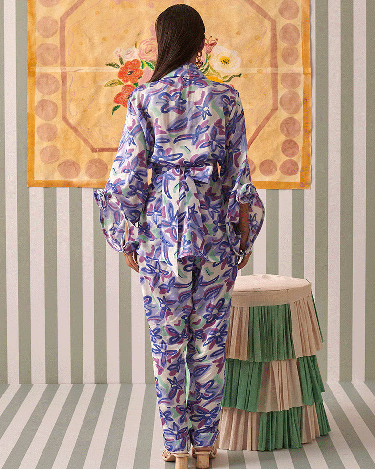 Abstract Gardenia Blazer Set SETS Khajoor