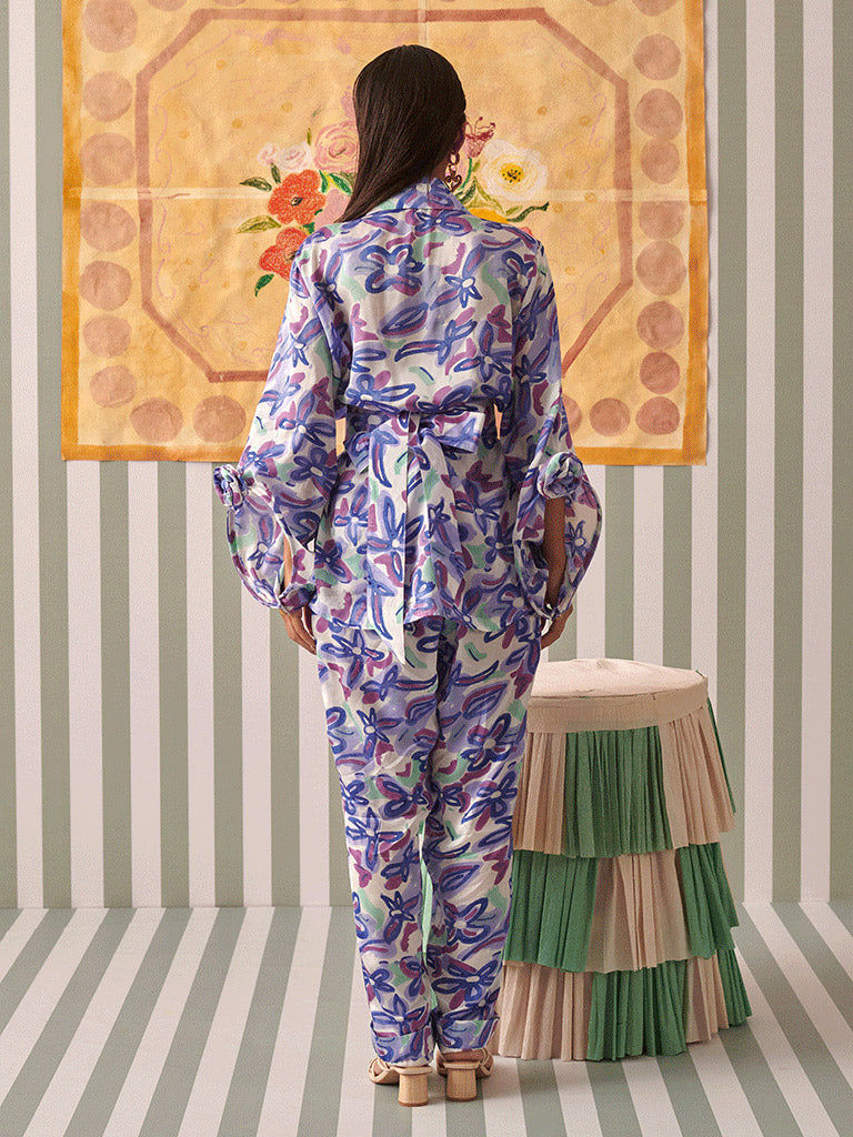 Abstract Gardenia Blazer Set SETS Khajoor