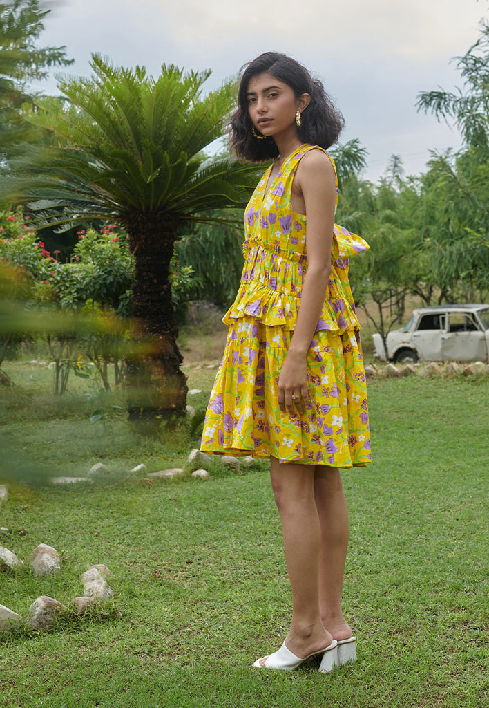 Le Lemon Fleur Babydoll Dress DRESSES Khajoor