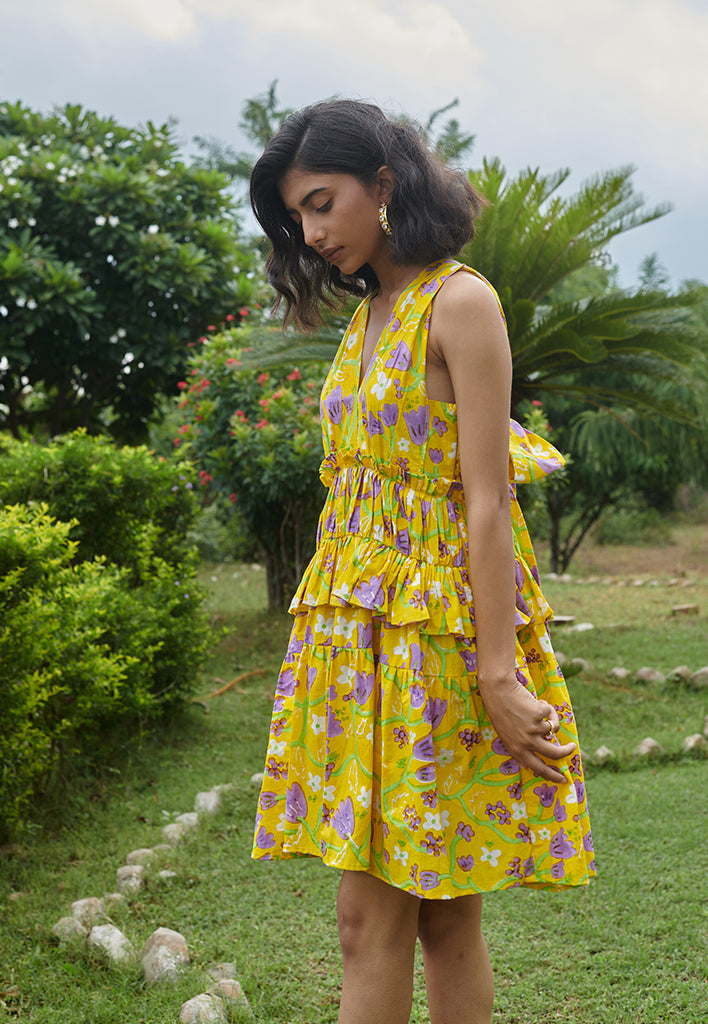 Le Lemon Fleur Babydoll Dress DRESSES Khajoor