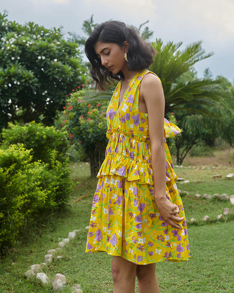Le Lemon Fleur Babydoll Dress DRESSES Khajoor