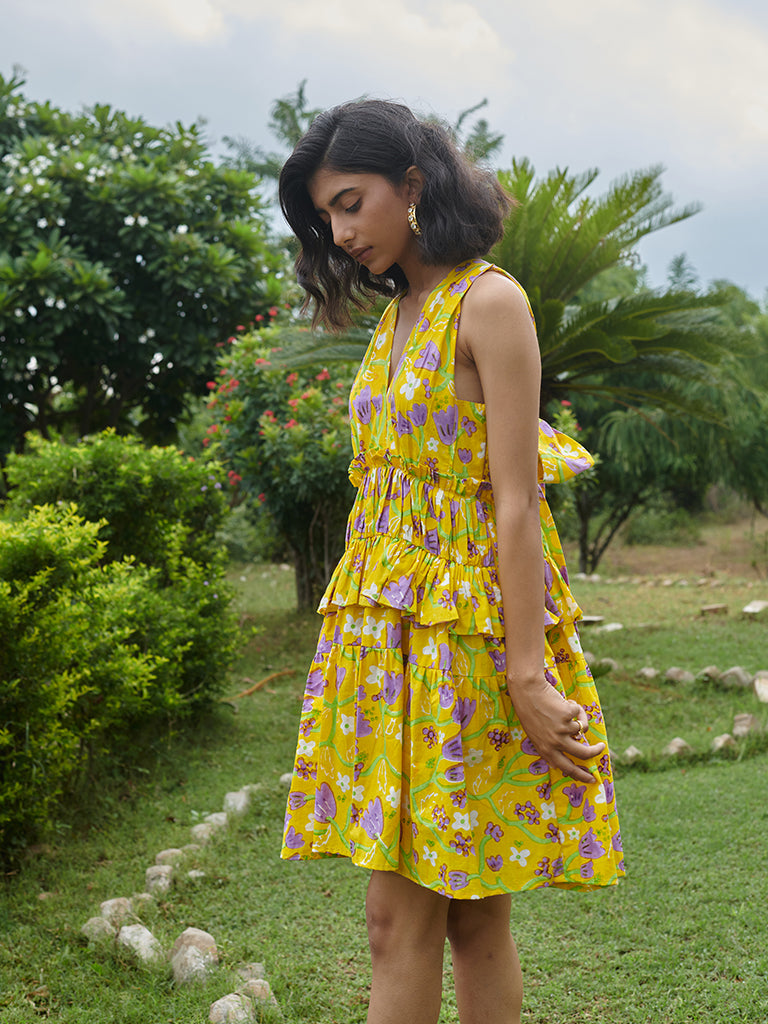 Le Lemon Fleur Babydoll Dress DRESSES Khajoor