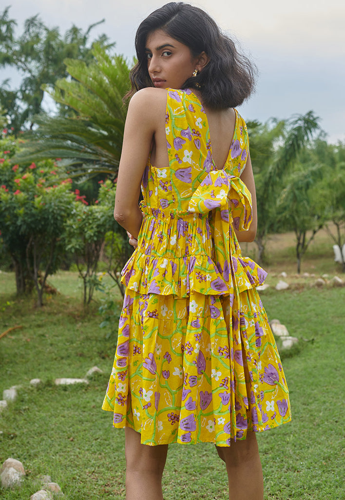 Le Lemon Fleur Babydoll Dress DRESSES Khajoor