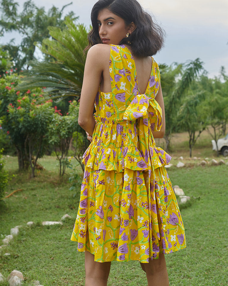 Le Lemon Fleur Babydoll Dress DRESSES Khajoor