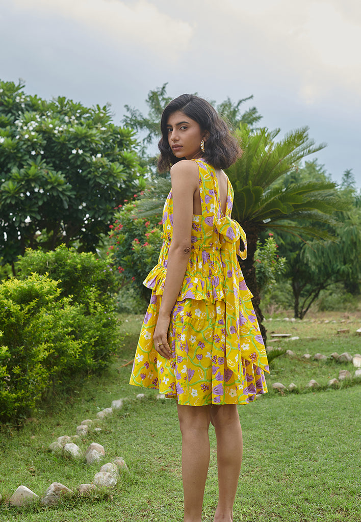 Le Lemon Fleur Babydoll Dress DRESSES Khajoor