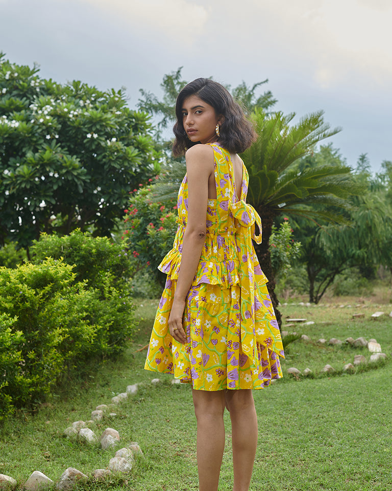 Le Lemon Fleur Babydoll Dress DRESSES Khajoor