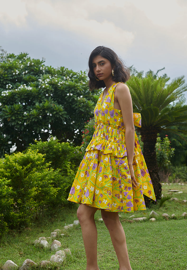 Le Lemon Fleur Babydoll Dress DRESSES Khajoor