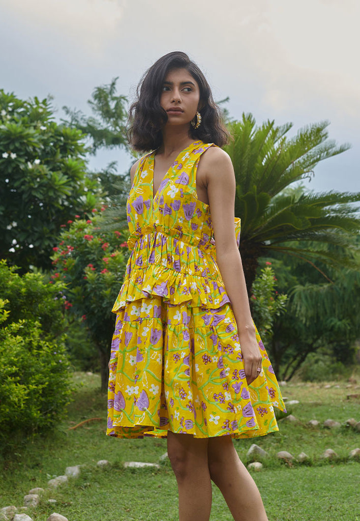 Le Lemon Fleur Babydoll Dress DRESSES Khajoor
